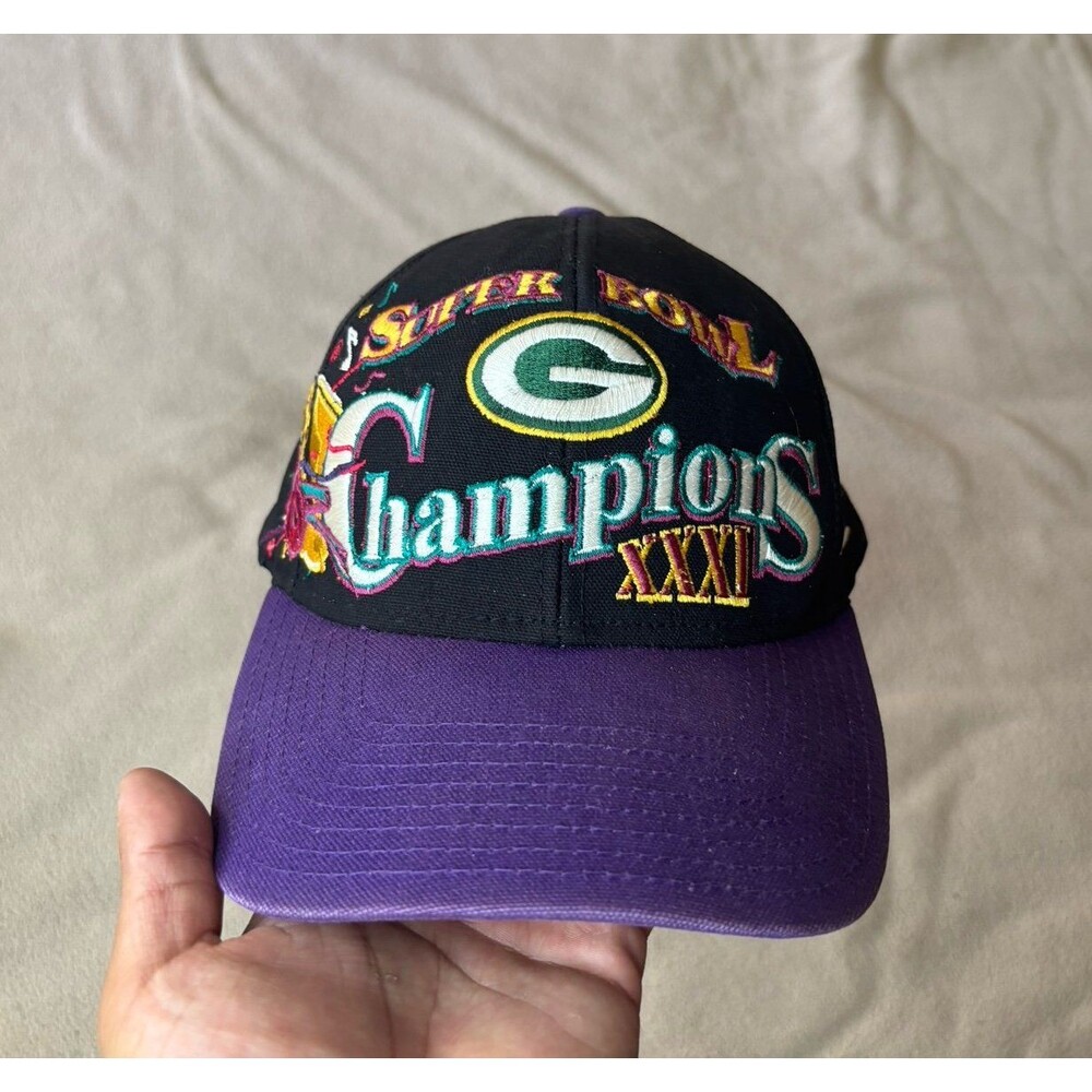 Vintage 1997 Green Bay Packers Super Bowl XXXI 31 Champion Hat NFL Logo Athletic